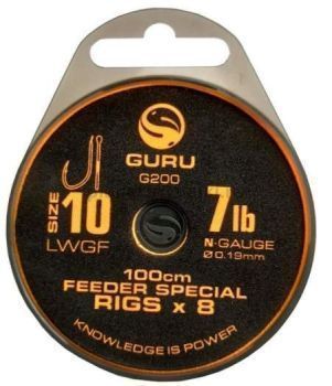 Поводок готовый GURU Feeder Special Rig LWGF №10, 0,19мм, 100см, 8шт.
