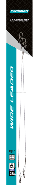 Поводок F-FISHING Titanium Wire 12кг, 25см, 0,35мм, 2шт.