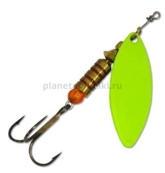 Блесна вращающаяся ILBA LUNGO fluo №3, 7гр., цвет fluorlemon