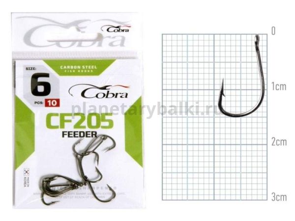 Крючки Cobra FEEDER UNIVERSAL CF205 №6, 10шт.