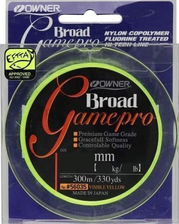 Леска OWNER Broad Game Pro yellow 300м, 0,38мм, 10,1кг