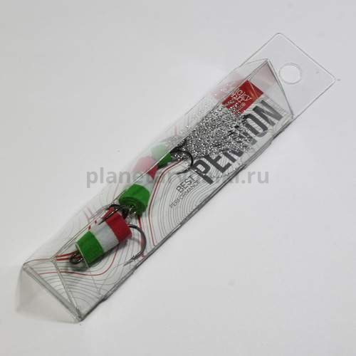 Приманка джиговая Lucky John PENNON 12 зел./бел./крас. в блистере