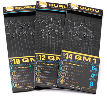 Поводки готовые GURU QM1 Bayonet Ready Rigs 4" 10см, №14, 0,17мм, 8шт.