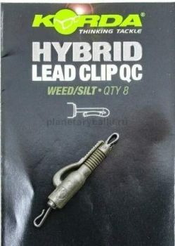 Клипса безопасная с быстросъемом KORDA QC Hybrid Lead Clip Weed/Silt