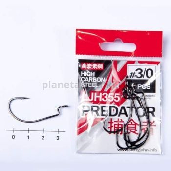 Крючки офсетные Lucky John PREDATOR LJH355 №3/0, 6шт.