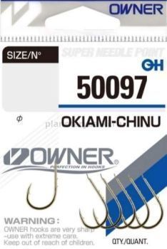Крючки OWNER 50097 Okiami Chinu gold №2, 6шт.