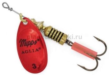 Блесна вращающаяся MEPPS Aglia Platium №3, 6,5гр., цвет AG/red