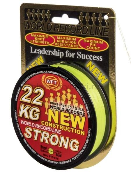 Шнур плетёный WFT KG STRONG Chartreuse 150м, 0,18мм, 22кг