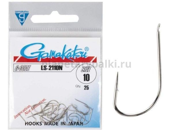 Крючки Gamakatsu LS-2110N HOOKS NICKEL разм. 10 25шт.