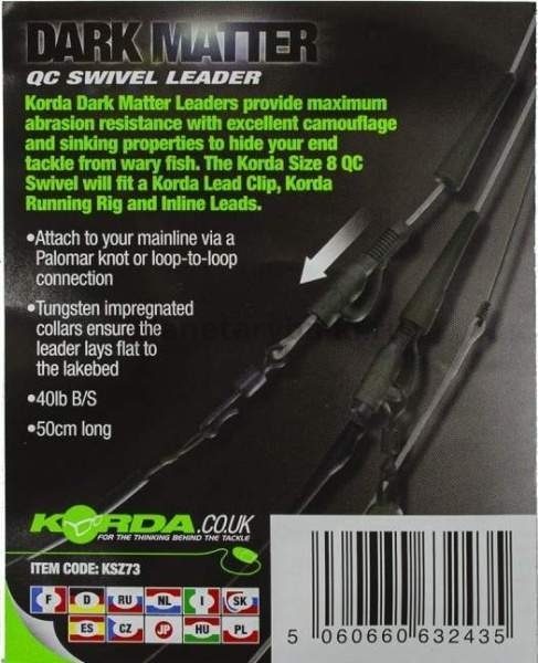 Монтаж готовый KORDA Dark Matter Leader QC Swivel Clear тест 40lb, длина 50см для рыбалки, Монтаж готовый KORDA Dark Matter Leader QC Swivel Clear тест 40lb, длина 50см отзывы, Монтаж готовый KORDA Dark Matter Leader QC Swivel Clear тест 40lb, длина 50см купить, Монтаж готовый KORDA Dark Matter Leader QC Swivel Clear тест 40lb, длина 50см купить в интернет магазине, Монтаж готовый KORDA Dark Matter Leader QC Swivel Clear тест 40lb, длина 50см выбрать, Монтаж готовый KORDA Dark Matter Leader QC Swivel Clear тест 40lb, длина 50см обзор, Монтаж готовый KORDA Dark Matter Leader QC Swivel Clear тест 40lb, длина 50см купить в розничном магазине