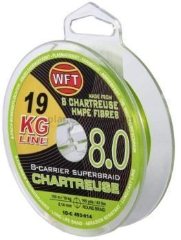 Шнур плетёный WFT KG x8 Chartreuse 150м, 0,14мм, 19кг