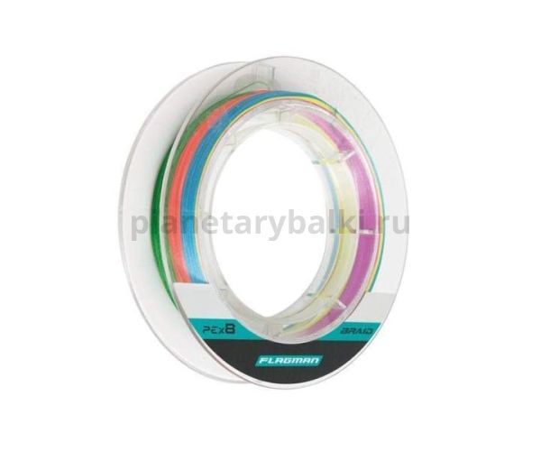 FLAGMAN Шнур спиннинговый Braid PE X8 150м Multi Color 0,165мм 10кг 22lb