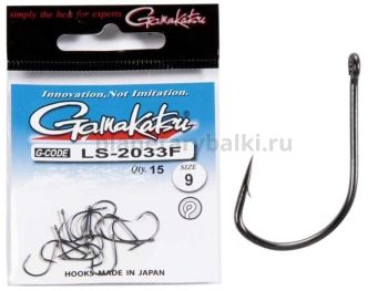 Крючки Gamakatsu LS-2033F NEW LABEL EYED HOOKS BLACK разм. 09 15шт.