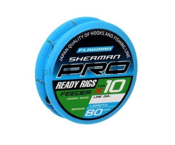 Поводок готовый FLAGMAN Sherman Pro Feeder Ready Rigs №14, 0,128мм, 80см, 10шт.