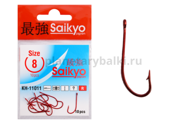 Крючки Saikyo O'Shaughnessy Red KH-11011 №8, 10шт.