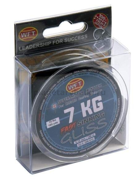 Шнур плетёный WFT KG GLISS SINKING Black 150м, 0,12мм, 7кг