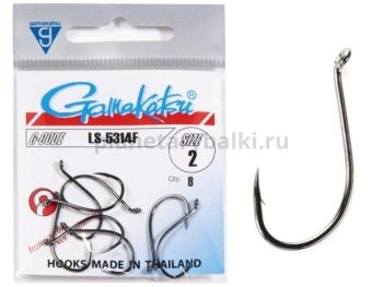Крючки Gamakatsu LS-5314F HOOKS BLACK разм. 02 8шт.