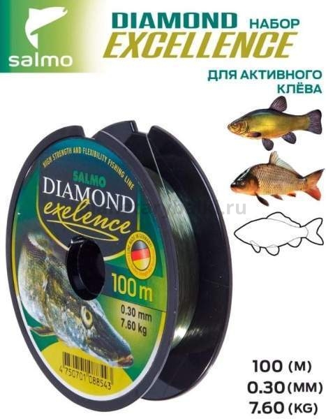 Набор лесок монофильных Salmo Diamond EXELENCE ЛИНЬ/КАРП/КРУПНАЯ РЫБА 100м, 0,27/0,30мм, 6,4/7,6кг, 2шт. (коробочная версия) для рыбалки, Набор лесок монофильных Salmo Diamond EXELENCE ЛИНЬ/КАРП/КРУПНАЯ РЫБА 100м, 0,27/0,30мм, 6,4/7,6кг, 2шт. (коробочная версия) отзывы, Набор лесок монофильных Salmo Diamond EXELENCE ЛИНЬ/КАРП/КРУПНАЯ РЫБА 100м, 0,27/0,30мм, 6,4/7,6кг, 2шт. (коробочная версия) купить, Набор лесок монофильных Salmo Diamond EXELENCE ЛИНЬ/КАРП/КРУПНАЯ РЫБА 100м, 0,27/0,30мм, 6,4/7,6кг, 2шт. (коробочная версия) купить в интернет магазине, Набор лесок монофильных Salmo Diamond EXELENCE ЛИНЬ/КАРП/КРУПНАЯ РЫБА 100м, 0,27/0,30мм, 6,4/7,6кг, 2шт. (коробочная версия) выбрать, Набор лесок монофильных Salmo Diamond EXELENCE ЛИНЬ/КАРП/КРУПНАЯ РЫБА 100м, 0,27/0,30мм, 6,4/7,6кг, 2шт. (коробочная версия) обзор, Набор лесок монофильных Salmo Diamond EXELENCE ЛИНЬ/КАРП/КРУПНАЯ РЫБА 100м, 0,27/0,30мм, 6,4/7,6кг, 2шт. (коробочная версия) купить в розничном магазине