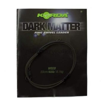Монтаж готовый KORDA Dark Matter Leader №8 Ring Swivel Weed 50см, 40lb