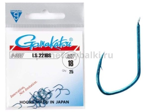 Крючки Gamakatsu LS-2210S HOOKS BLUE разм. 18 25шт.