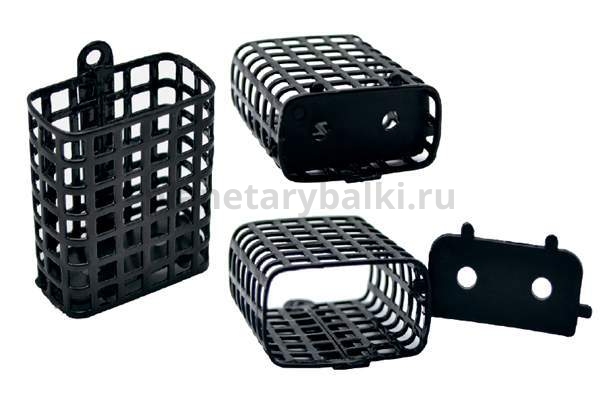 Кормушка ECOPRO фидерная металлическая плоская черная 50гр., 10шт.
