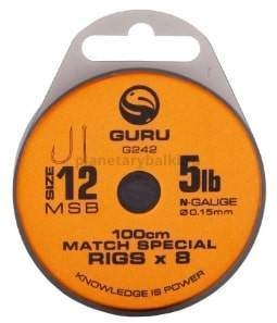 Поводок готовый GURU Match Special Rig №12, 100см, 0,15мм