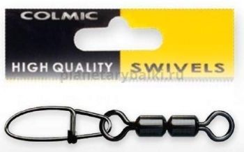 Вертлюги с карабином Colmic Roll Swivel High Speed Double №24, 4кг, 12шт.