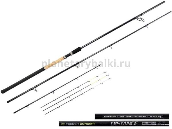 Удилище фидерное Feeder Concept Distance BLACK 080 3,90м, тест 30-80гр.