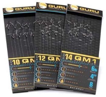 Поводки готовые GURU QM1 Bayonet Ready Rigs 4" 10см, №10, 0,19мм, 8шт.