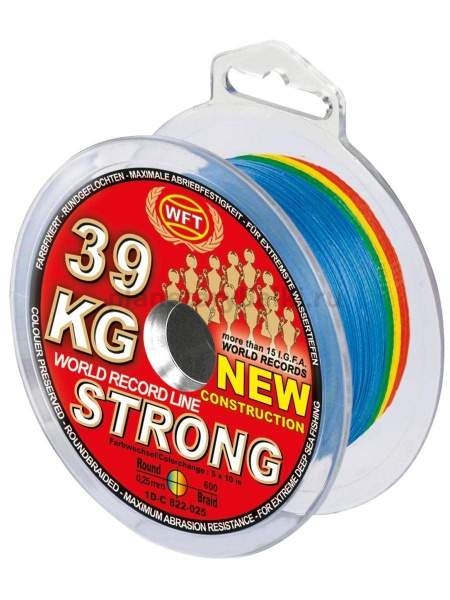 Шнур плетёный WFT KG STRONG Multicolor 600м, 0,25мм, 39кг