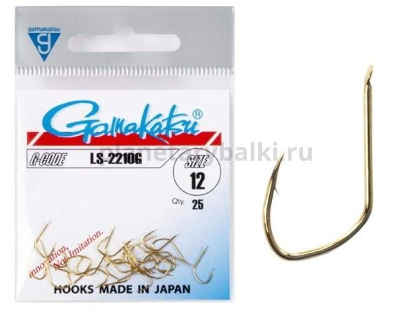 Крючки Gamakatsu LS-2210G HOOKS GOLD разм. 12 25шт.