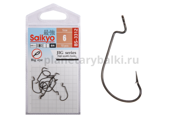 Крючки Saikyo BS-3312 BN № 6, 10шт.