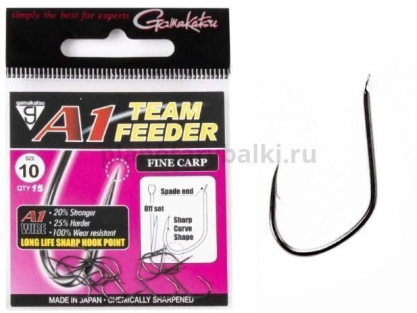 Крючки Gamakatsu A1 Team Feeder HOOKS FINE CARP разм. 10 15шт.