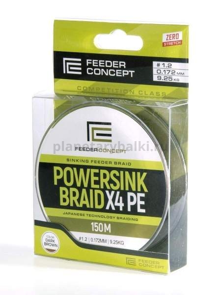 Шнур плетёный Feeder Concept POWERSINK Dark Brown 150м, 0,17мм, 9,25кг
