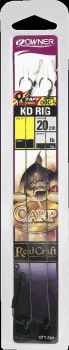 Оснастка готовая карповая OWNER ORC-5 KD rig крючок №4, тест 25lb, длина 20см, 2шт.