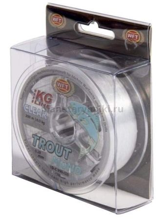 Леска монофильная WFT KG TROUT MONO Clear 200м, 0,28мм, 8кг
