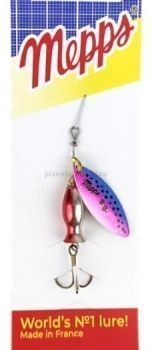 Блесна вращающаяся MEPPS Aglia Long Heavy №1, 8гр., цвет AG/rainbow S