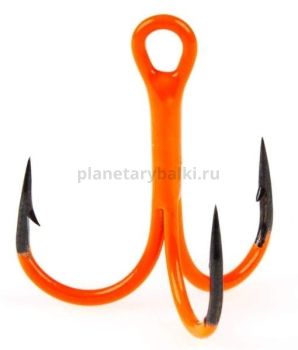 Крючки-тройники Lucky John Orange UV LJH201 №001, 6шт.
