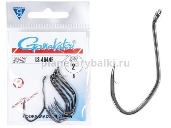 Крючки Gamakatsu LS-4644F HOOKS BLACK разм. 02 6шт.