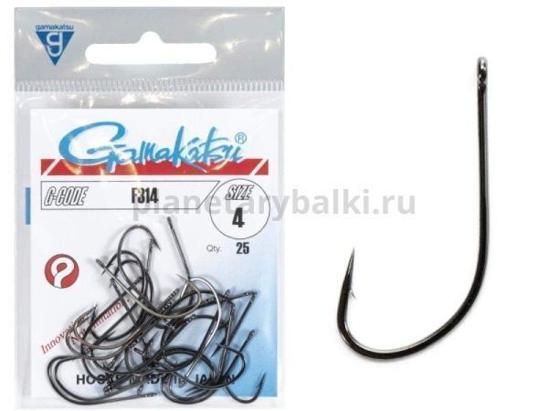 Крючки Gamakatsu F314 HOOKS BLACK разм. 04 25шт.