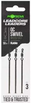 Монтаж готовый KORDA Kable Leadcore Leader QC Swivel Weed 50см, 3шт.