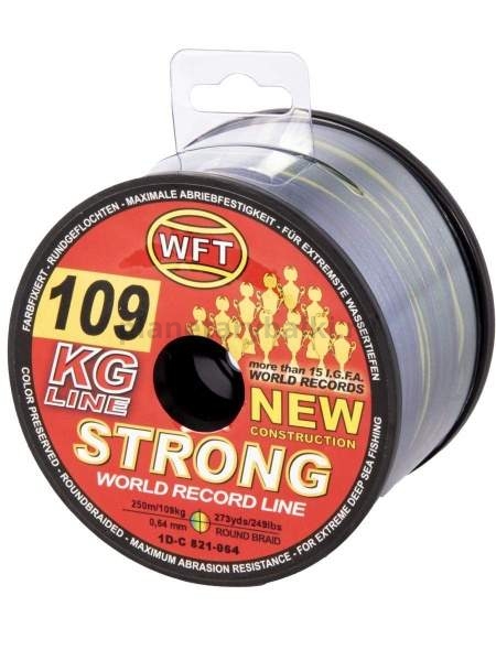 Шнур плетёный WFT KG STRONG Multicolor 250м, 0,64мм, 109кг