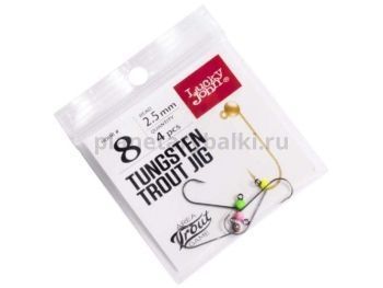 Джиг-головки Lucky John Area Trout Game вольфрамовые №4, 2.5мм, 4шт., цвет: Silver, Pink, Green, Yellow