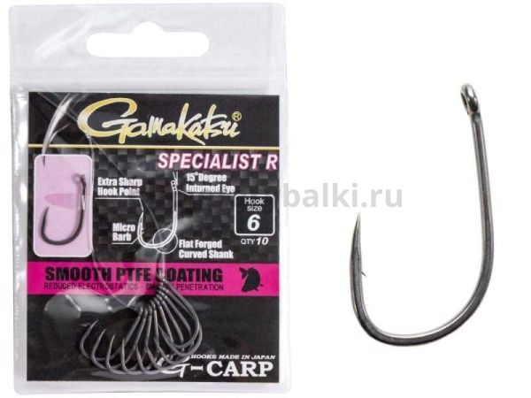 Крючки Gamakatsu G-Carp SPECIALIST R HOOKS GREY разм. 06 10шт.