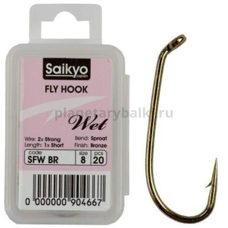 Крючки Saikyo KH-72480 SFW Wet BR №14, 20шт.