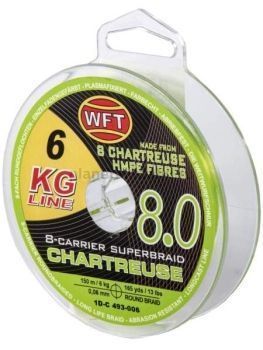 Шнур плетёный WFT KG x8 Chartreuse 150м, 0,06мм, 6кг