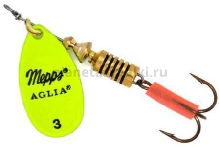 Блесна вращающаяся MEPPS Aglia Fluo №1, 3,5гр., chartreuse
