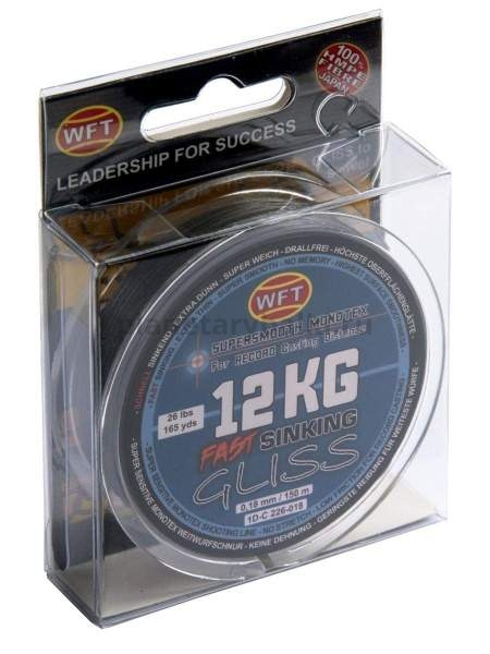 Шнур плетёный WFT KG GLISS SINKING Black 150м, 0,18мм, 12кг