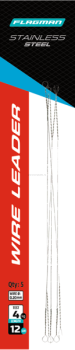 Поводок скрутка F-FISHING Wire Leader стальной 4кг, 12см, 0,20мм, 5шт.
