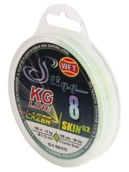 Шнур плетёный WFT KG SLIGG LAZER SKIN G2 x8 Chartreuse150м, 0,12мм, 12кг